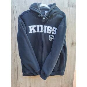 Y2K Kings Sherpa-lined Heavyweight black hoodie Grunge Faded Thrashed‎  L